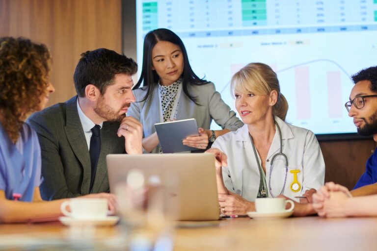 Medical administrators using AI in competitive research