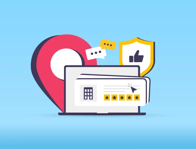 Local SEO strategy illustration showing Google Business Profile reviews, local search rankings, trust signals, and online visibility for Long Island businesses in 2026